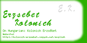 erzsebet kolonich business card